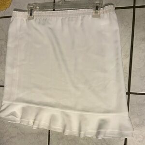 Chic White Ruffled Midi Skirt